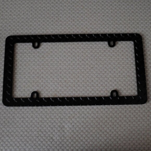 COPY - Cruiser Diamond Plate License Plate Frame Matte Black - Picture 1 of 6